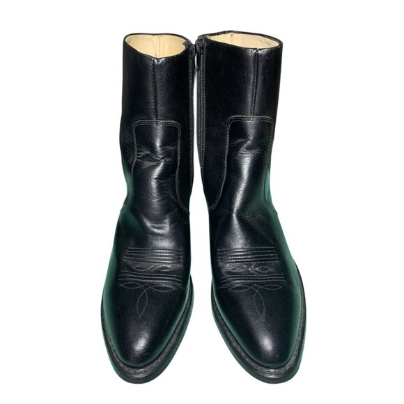 Durango Black Leather Side Zip Up Short Western Boots Mens Size 10.5 D USA Made - Picture 2 of 9